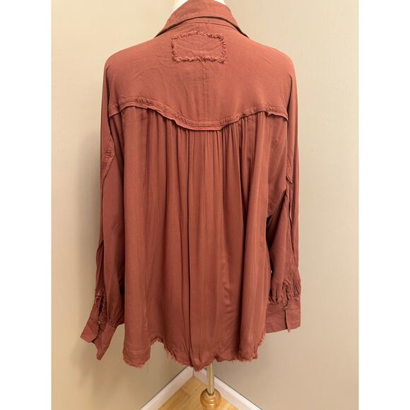 NWT Blu Pepper Fall in Love Boho Top Rust Red Sz Large - Picture 6 of 10